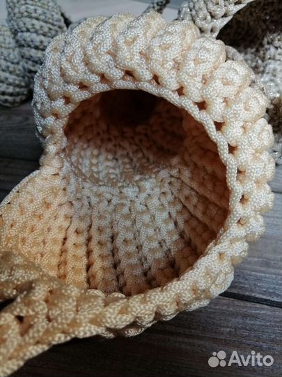 Ракушка интерьерная вязаная / корзина / игрушка