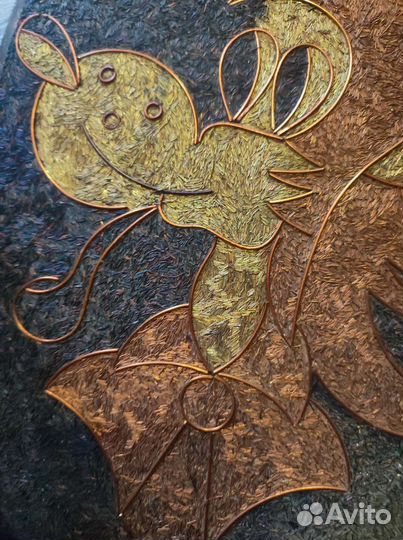 Панно из медной проволоки. Винтаж СССР