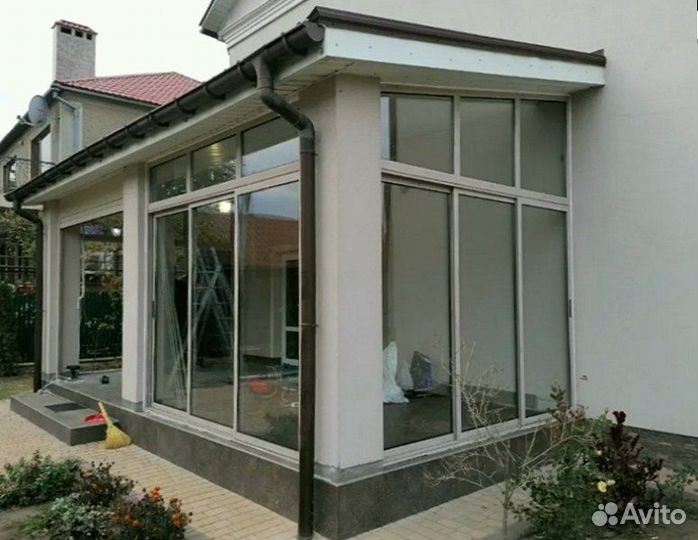 Большие пвх окна(рамы) для террасы