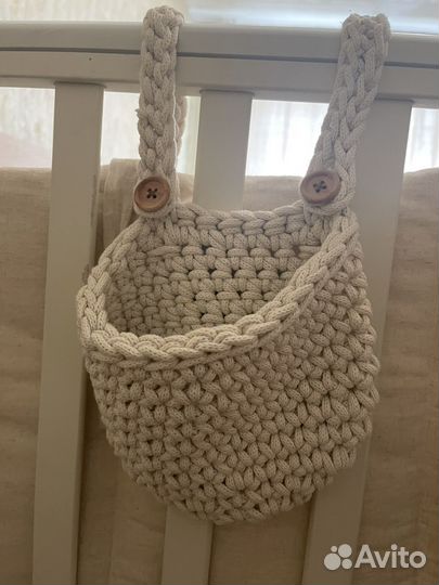 Вязаные органайзеры на кроватку Rustikids