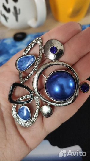 Премиум брошь Футуризм кристаллы Винтаж