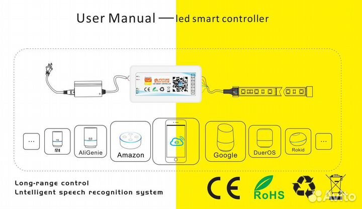 Rgbcw контроллер светодиодной ленты tuya / Wi-Fi