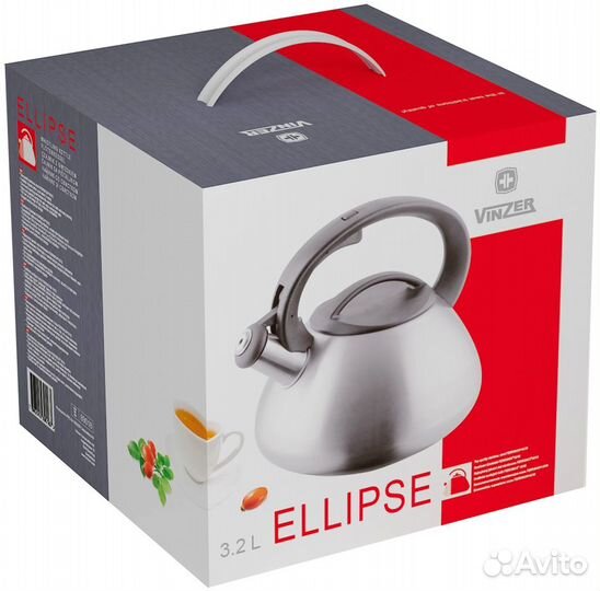 Чайник для плиты со свистком Vinzer Ellipse 89018