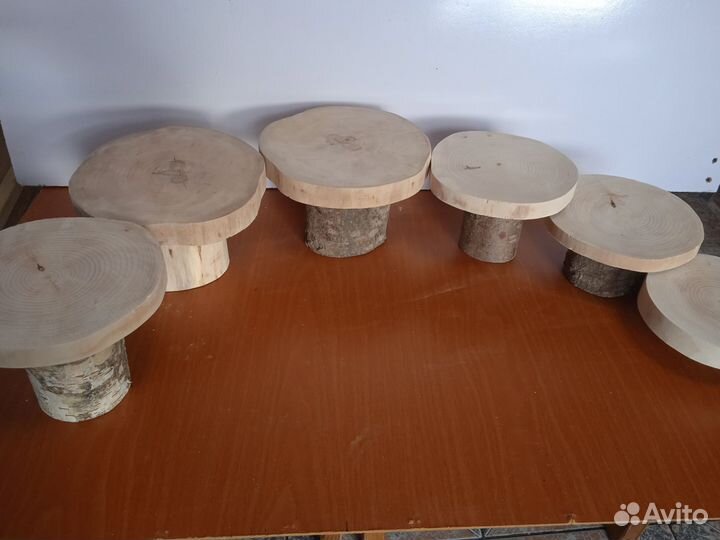 Спилы дерева поперечные пеньки подставки