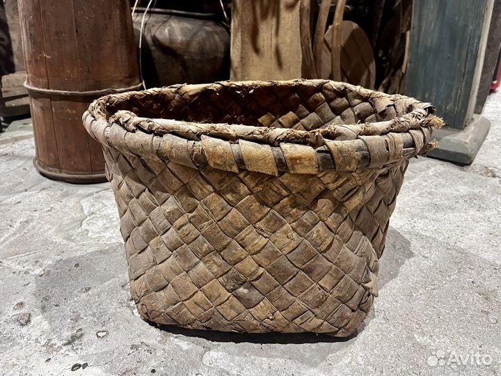 Короб берестяной старинный
