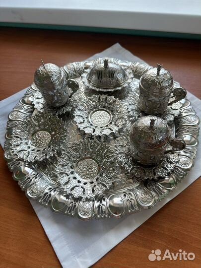 Кофейный турецкий набор сервиз медный Eraslan