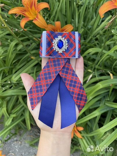 Школьные банты резинки в клетку