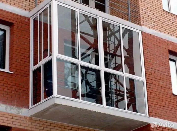 Остекление балкона 3200 на 1420 пластиковое