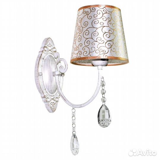 Бра hiper Samanta 1х60Вт E27 белый золотой