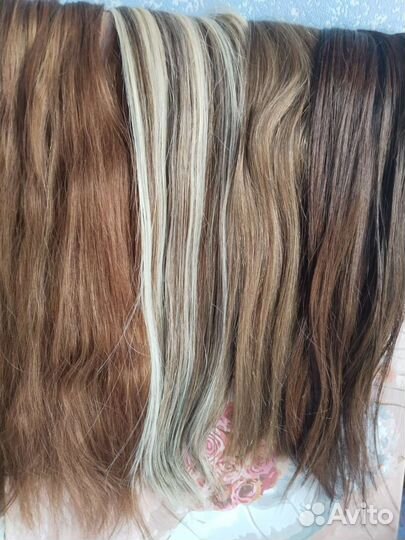 Волосы натуральные на заколках, хвосты натуральные