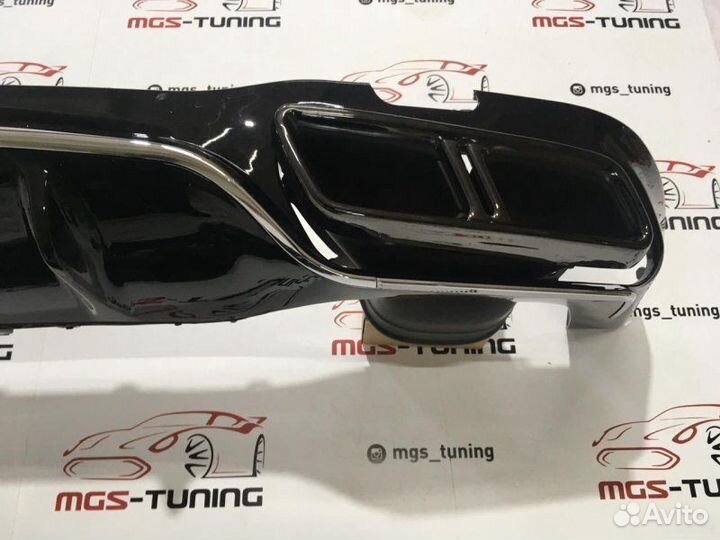 Диффузор с black насадками Mercedes w213 E63s AMG