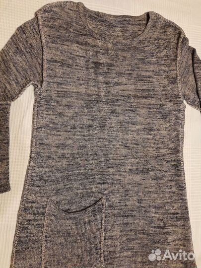 Джемпер свитер вязаный лён