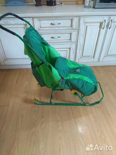 Детские санки коляска с колесами