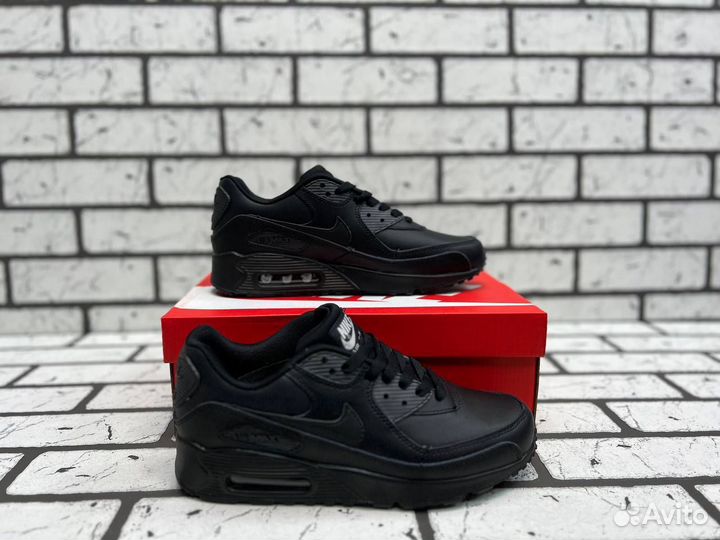 Кроссовки Nike Air Max 90 Leather Black (36-45)