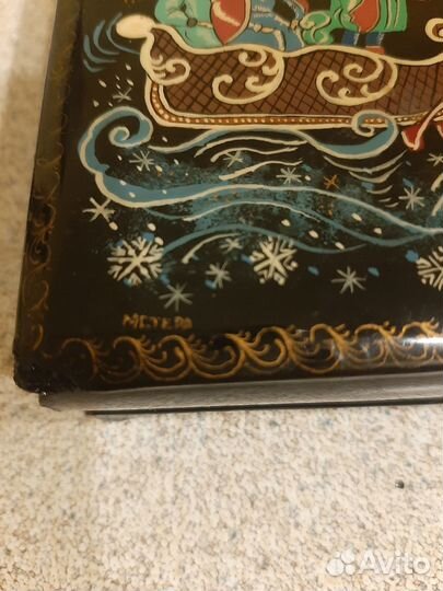 Шкатулка Мстера лаковая миниатюра СССР винтаж