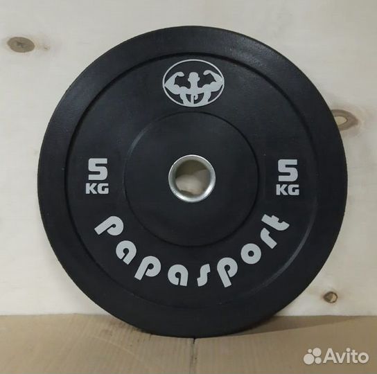 Бамперный диск для кроссфита 5 кг папаспорт