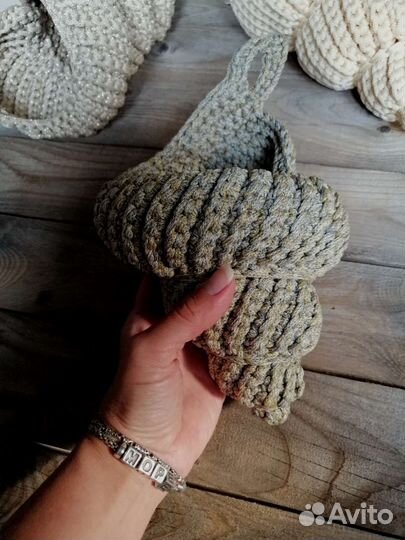 Ракушка интерьерная вязаная / корзина / игрушка