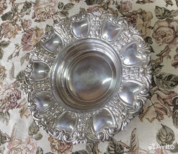 Антикварная ваза фруктовница серебрение Англия