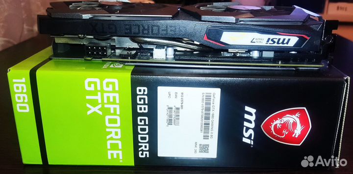 Видеокарта GTX 1660 MSI gaming X 6GB