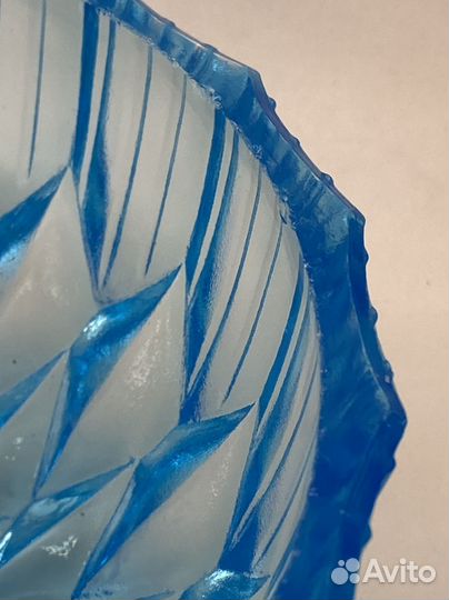 Ваза для фруктов салатник СССР купоросное стекло