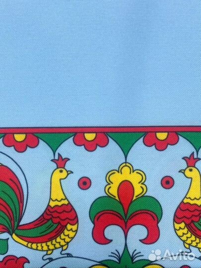 Отрез ткани габардин роспись северной двины