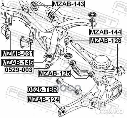 Сайлентблок подушки дифференциала Mazda CX-9 TB