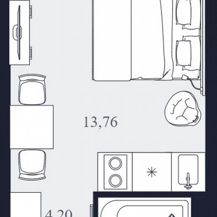 Апартаменты-студия, 22,6 м², 20/24 эт.