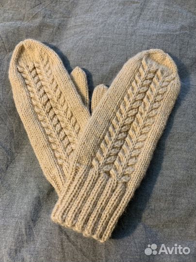 Варежки шерстяные ручной работы