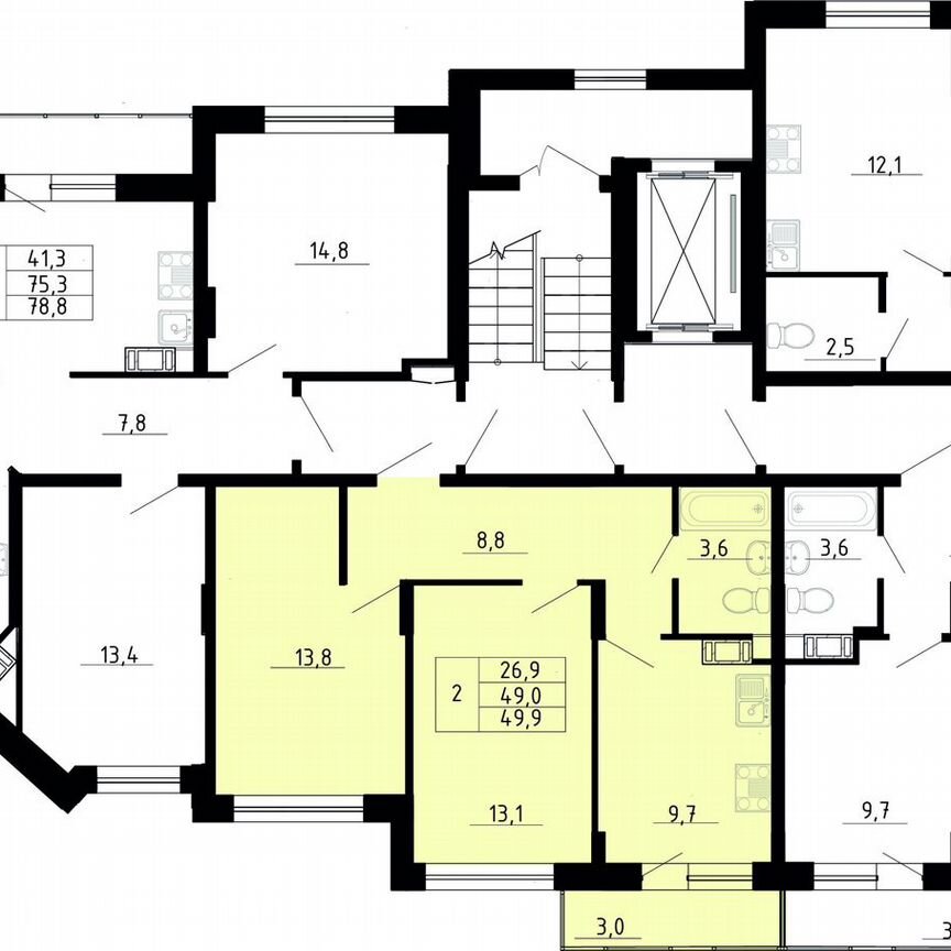 2-к. квартира, 48,1 м², 4/8 эт.