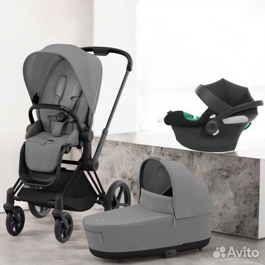 Коляска 3в1 Cybex Priam IV + Aton B2 Mirage Grey