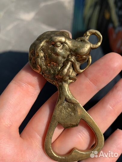 Открывашка с собакой, латунь, Германия, винтаж