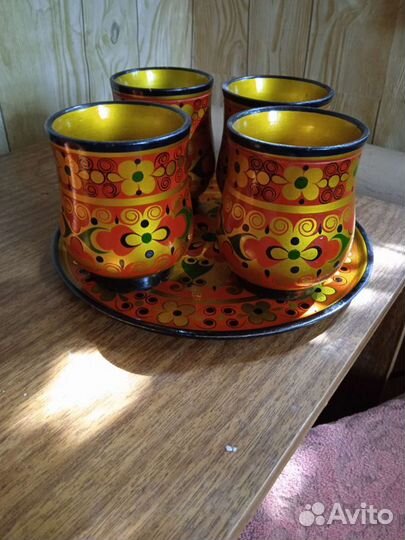 Набор посуды хохлома