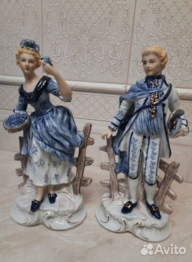 Пара интерьерных статуэток, фарфор Япония 32см
