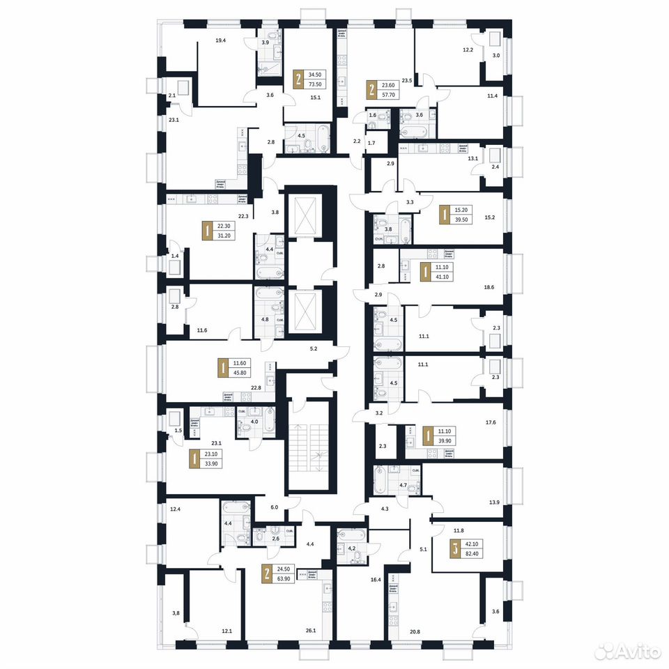 1-к. квартира, 41,1 м², 15/17 эт., Стерлитамак