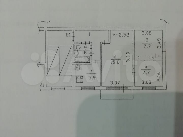 3-к. квартира, 47 м², 2/5 эт.