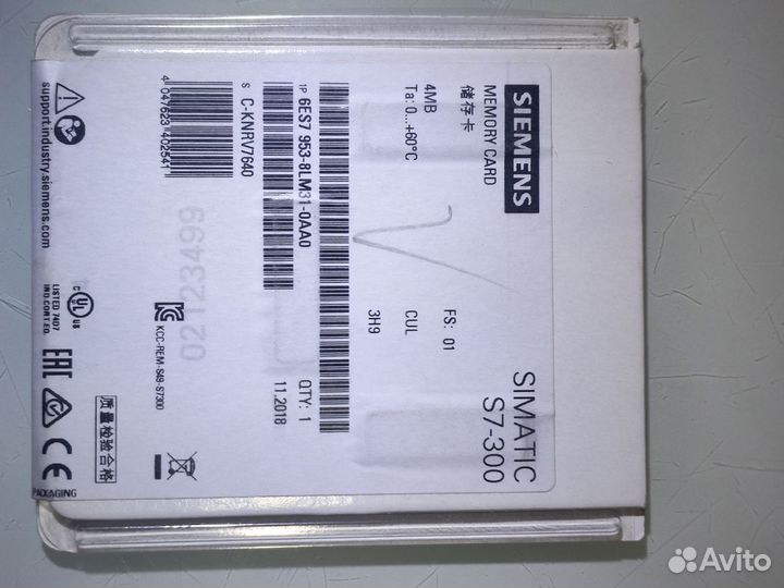 Карта памяти Siemens 6ES7953-8LM31-0AA0