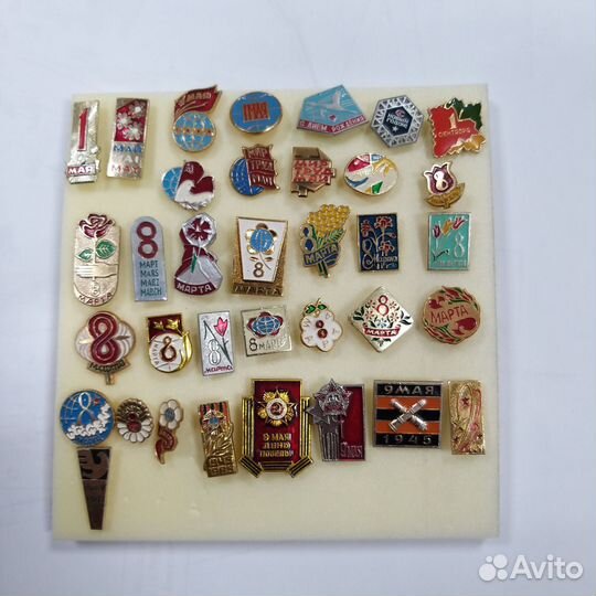 Значки 1 мая, 9 мая, 8 марта