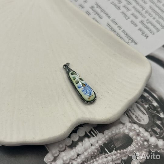 Советский винтажный кулон, финифть, СССР