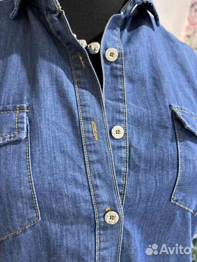 Джинсовая рубашка Турция 46-48 #78