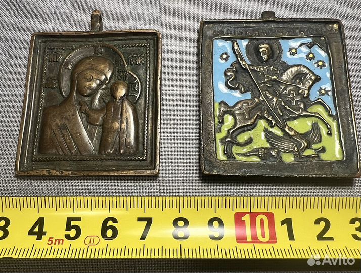 Старинные Меднолитые иконы Эмаль