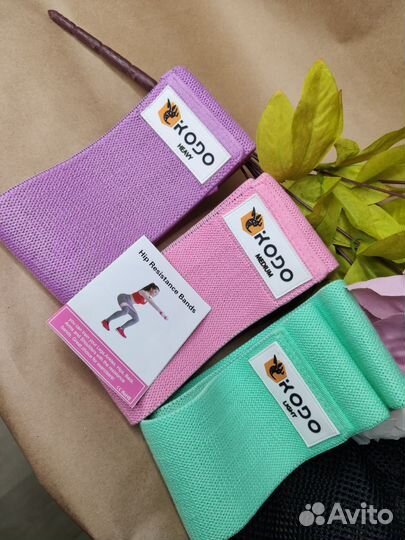 Фитнес резинки тканевые 3 штуки