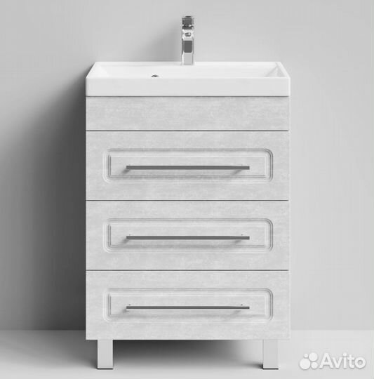 Тумба с раковиной Арабеска 60см Белый камень