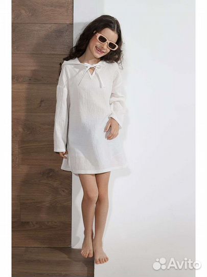 Туника пляжная для девочки из муслина