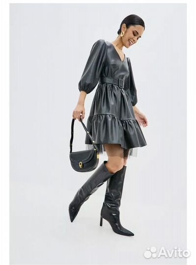 Платье кожанное вечернее