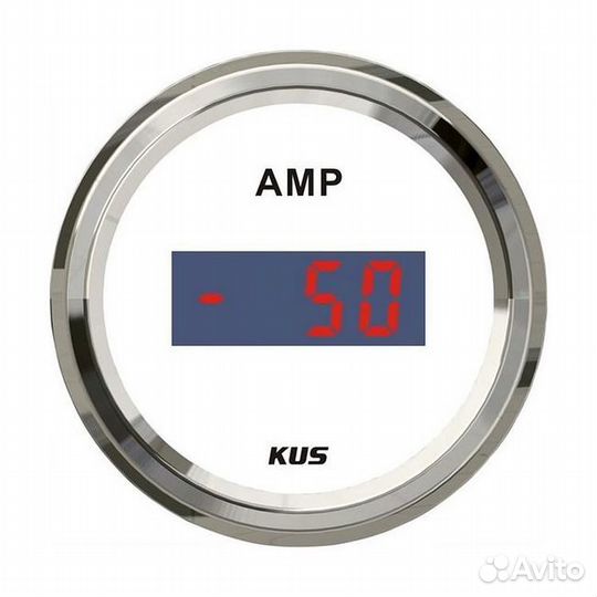 Амперметр цифровой /+50 А, белый циферблат