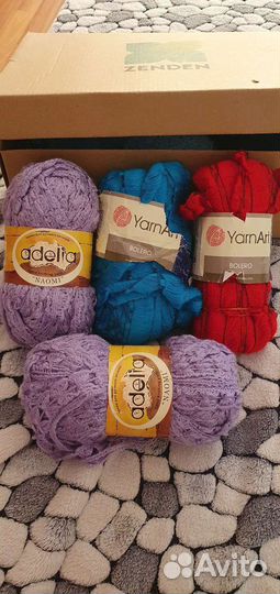 Пряжа и глазки, тунисские крючки