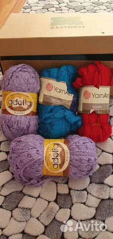 Пряжа и глазки, тунисские крючки