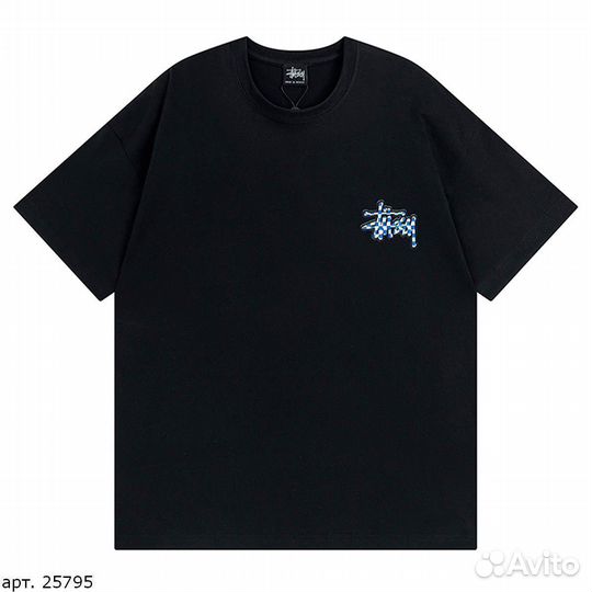 Футболка Stussy blue cross Чёрная