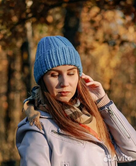 Шапка вязаная ручная работа и снуд