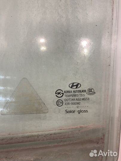 Стекло двери (переднее, левое) (Hyundai ix55)